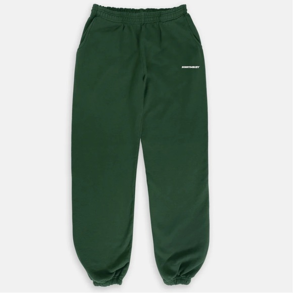SORRYIMBUSY Forest Green Logotype Sweatpants Small - Picture 4 of 4